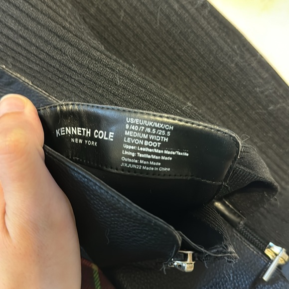 NEW! Kenneth Cole Black Levon Leather & Rib Knit Knee Boot - Size 9 - Picture 16 of 16